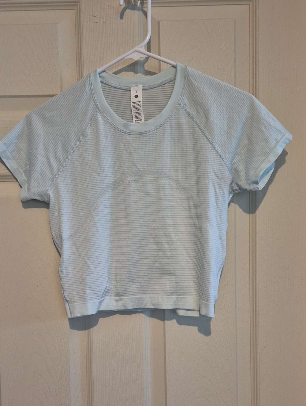 🍋 Lululemon X Peleton Swiftly Tech Cropped T Shirt 2.0 Size 8 Ideal Mint